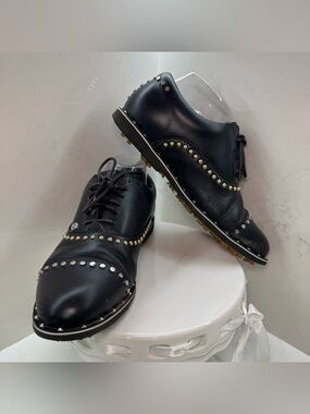 G/FORE Women’s Gallivanter Welt Stud Leather Golf Shoes Black Size 9.5